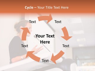 A Woman Speaking At A Podium With A Microphone PowerPoint Template