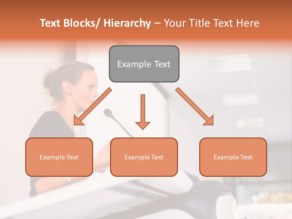 A Woman Speaking At A Podium With A Microphone PowerPoint Template
