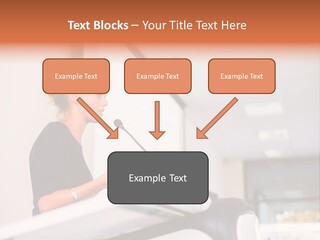 A Woman Speaking At A Podium With A Microphone PowerPoint Template
