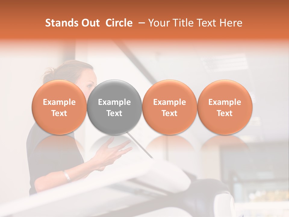 A Woman Speaking At A Podium With A Microphone PowerPoint Template