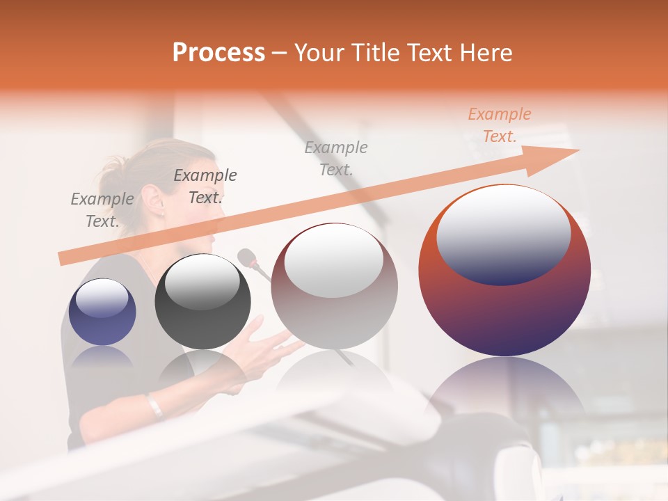 A Woman Speaking At A Podium With A Microphone PowerPoint Template