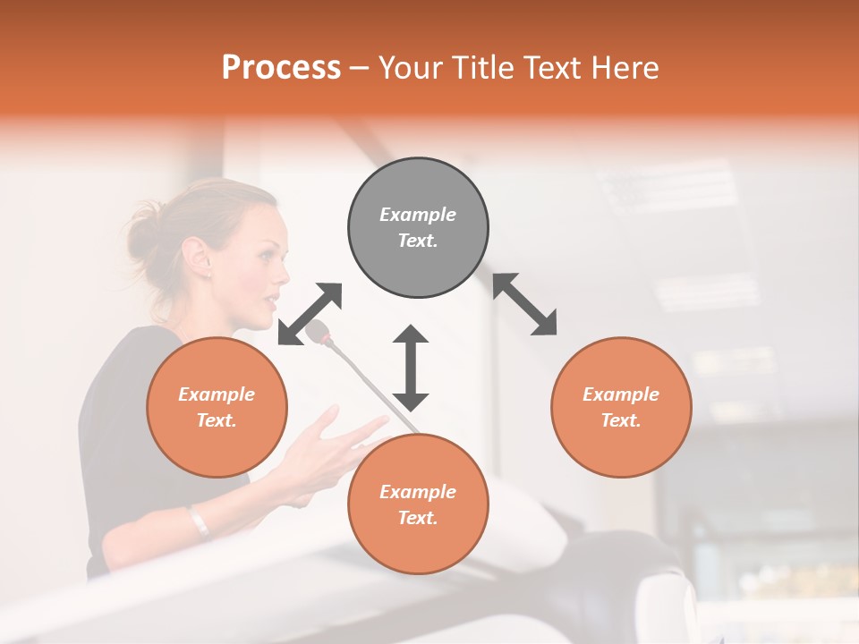 A Woman Speaking At A Podium With A Microphone PowerPoint Template