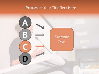 A Woman Speaking At A Podium With A Microphone PowerPoint Template