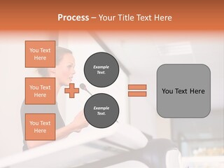 A Woman Speaking At A Podium With A Microphone PowerPoint Template