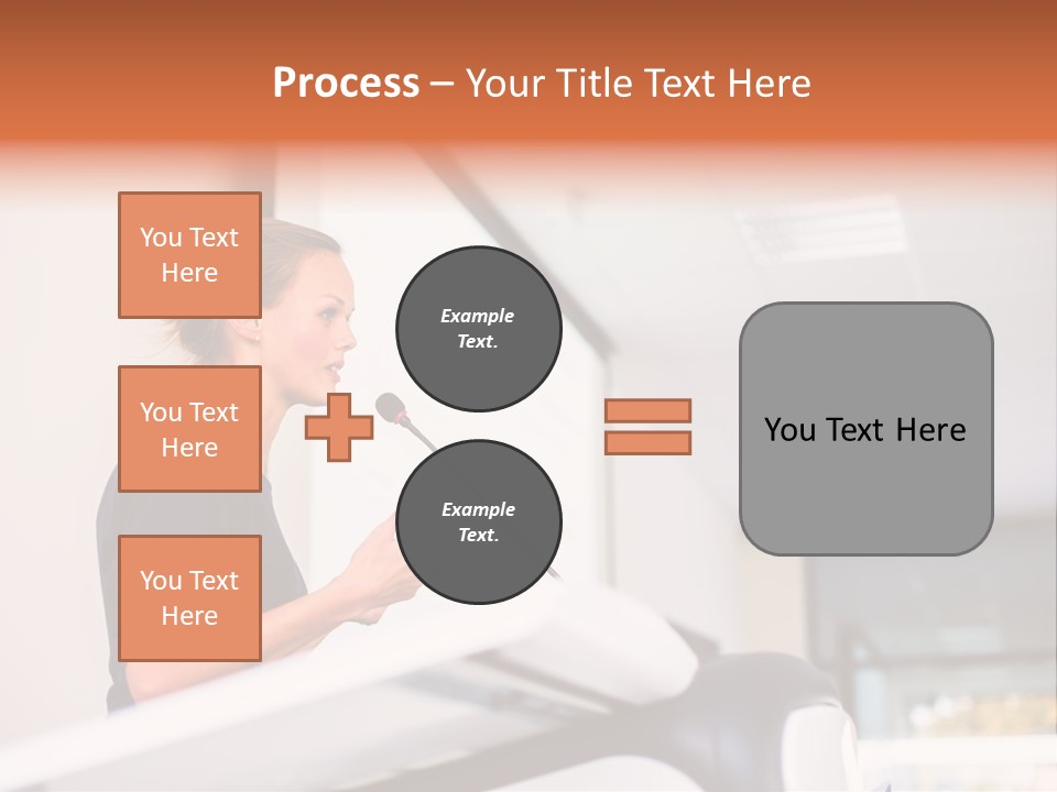 A Woman Speaking At A Podium With A Microphone PowerPoint Template