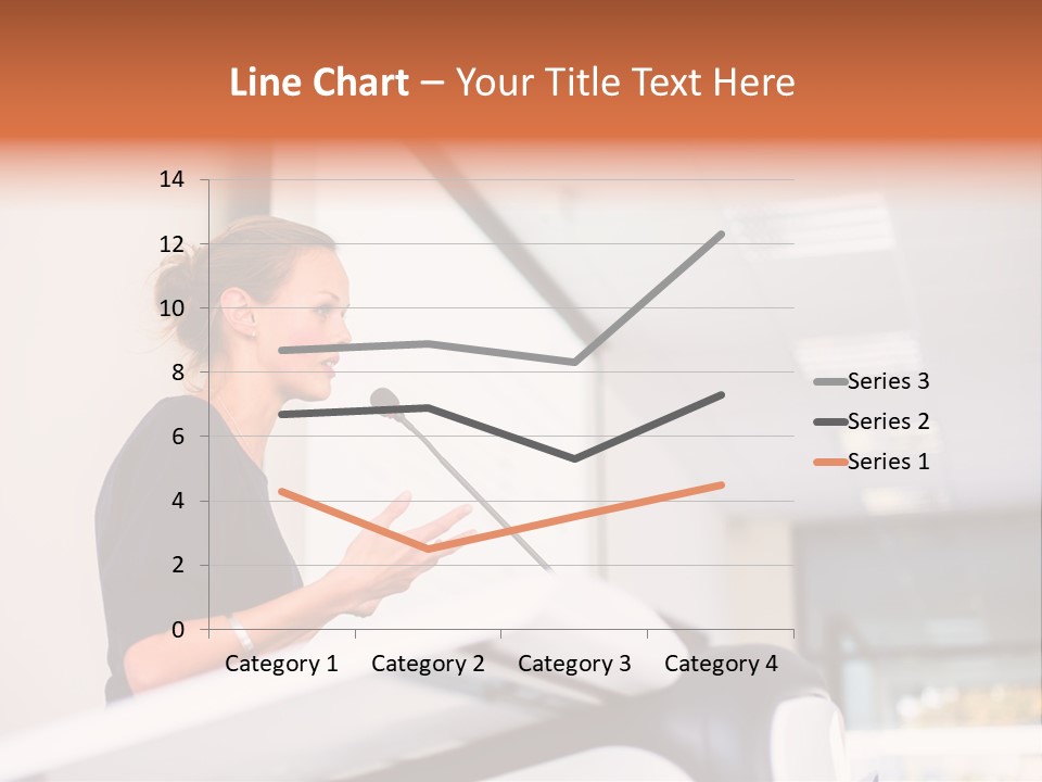 A Woman Speaking At A Podium With A Microphone PowerPoint Template