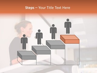 A Woman Speaking At A Podium With A Microphone PowerPoint Template