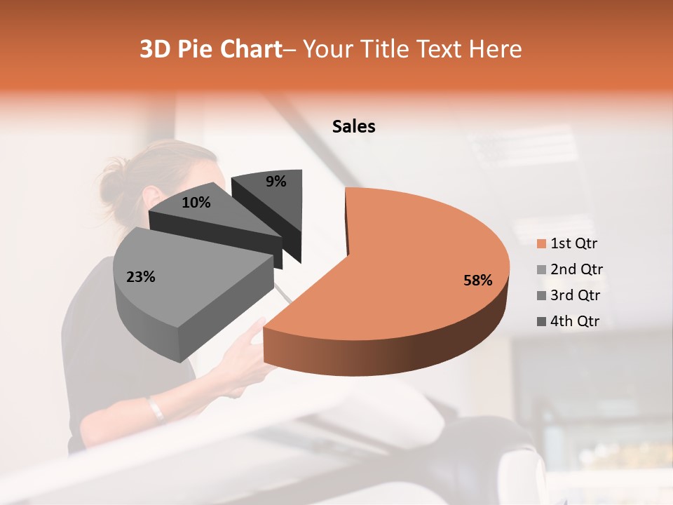 A Woman Speaking At A Podium With A Microphone PowerPoint Template