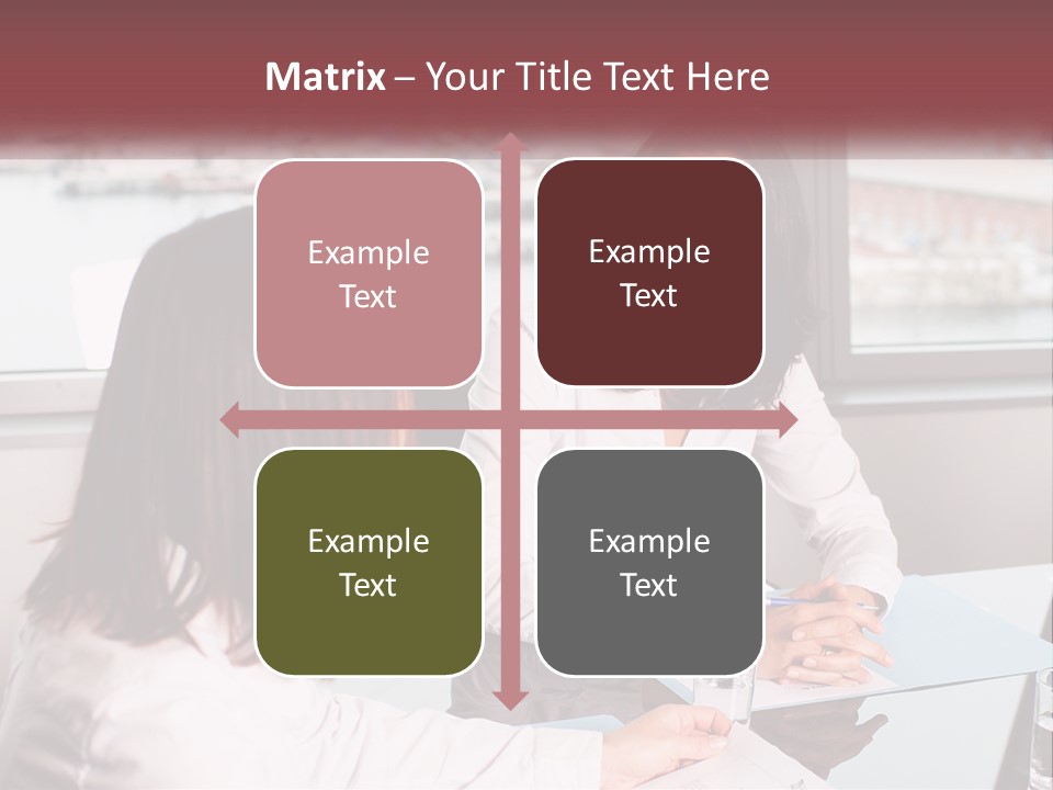 Two Women Sitting At A Table Talking To Each Other PowerPoint Template