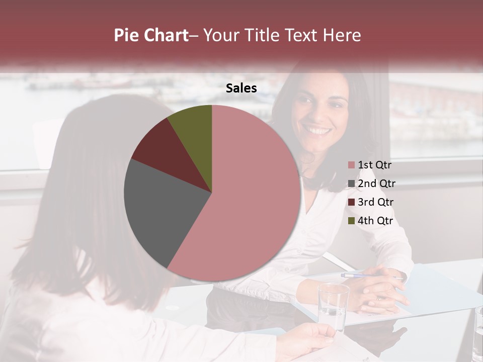 Two Women Sitting At A Table Talking To Each Other PowerPoint Template