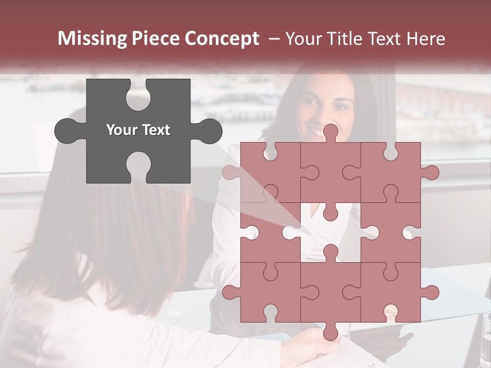 Two Women Sitting At A Table Talking To Each Other PowerPoint Template