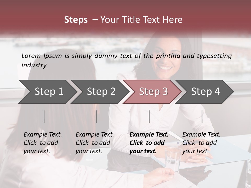 Two Women Sitting At A Table Talking To Each Other PowerPoint Template