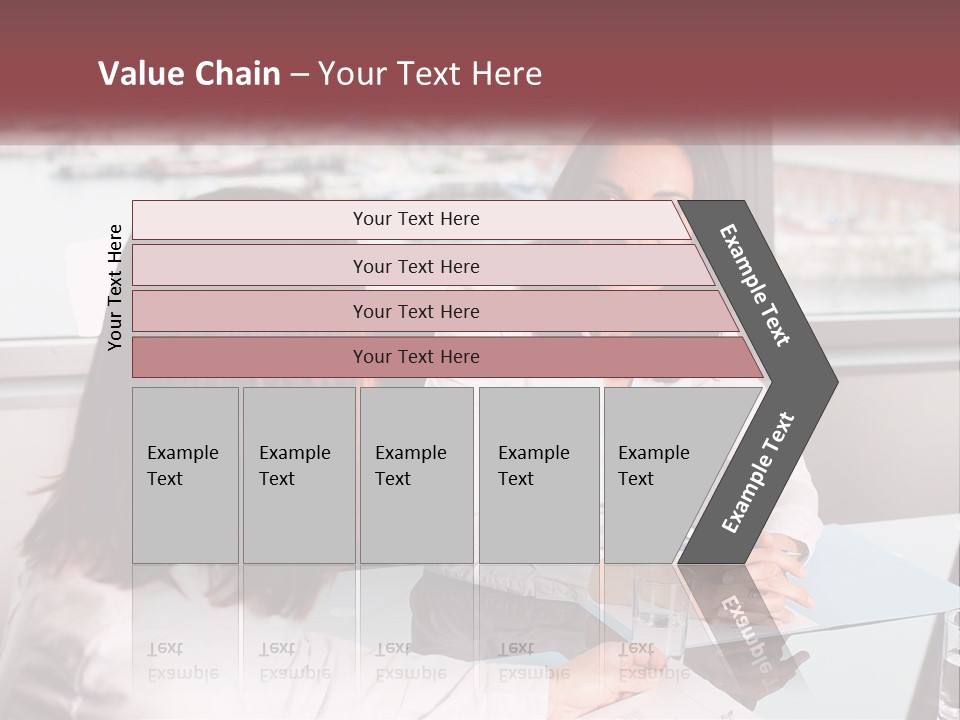 Two Women Sitting At A Table Talking To Each Other PowerPoint Template