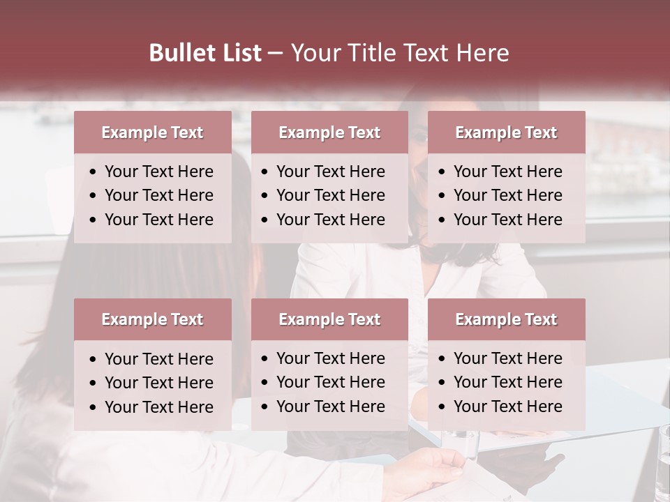 Two Women Sitting At A Table Talking To Each Other PowerPoint Template