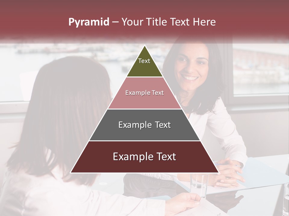 Two Women Sitting At A Table Talking To Each Other PowerPoint Template