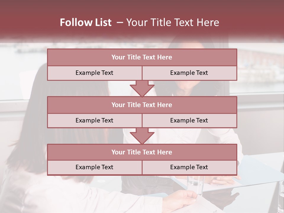 Two Women Sitting At A Table Talking To Each Other PowerPoint Template
