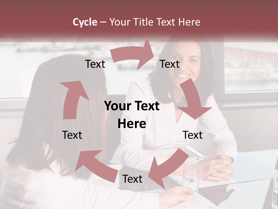 Two Women Sitting At A Table Talking To Each Other PowerPoint Template