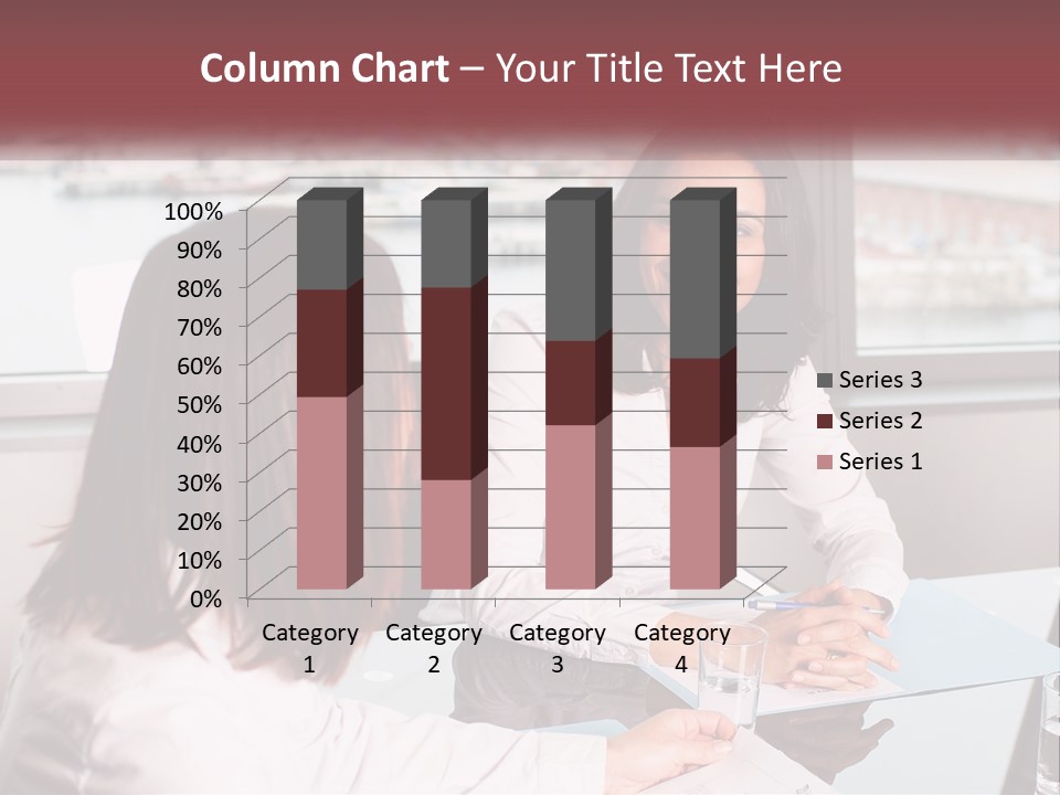 Two Women Sitting At A Table Talking To Each Other PowerPoint Template