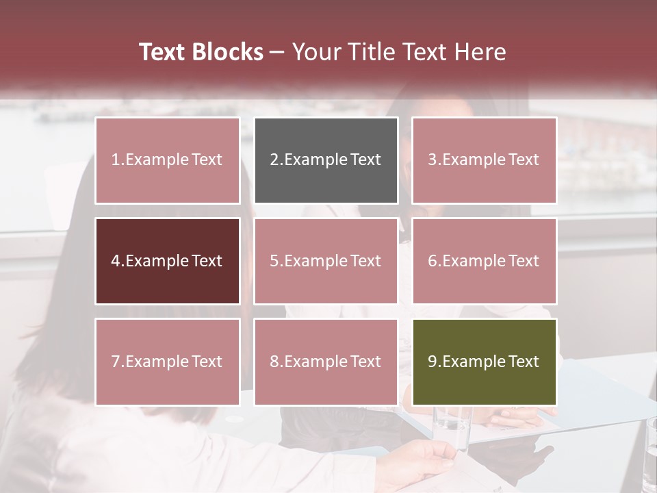 Two Women Sitting At A Table Talking To Each Other PowerPoint Template