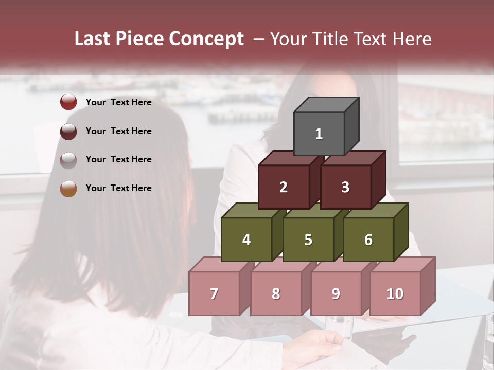 Two Women Sitting At A Table Talking To Each Other PowerPoint Template