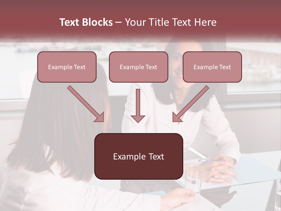 Two Women Sitting At A Table Talking To Each Other PowerPoint Template