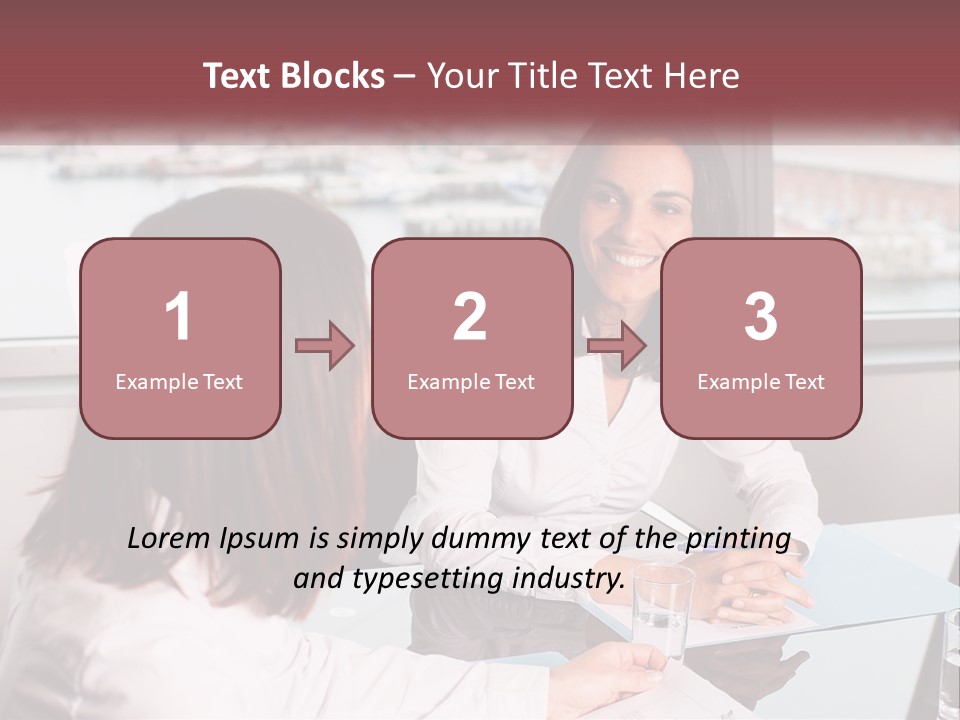 Two Women Sitting At A Table Talking To Each Other PowerPoint Template