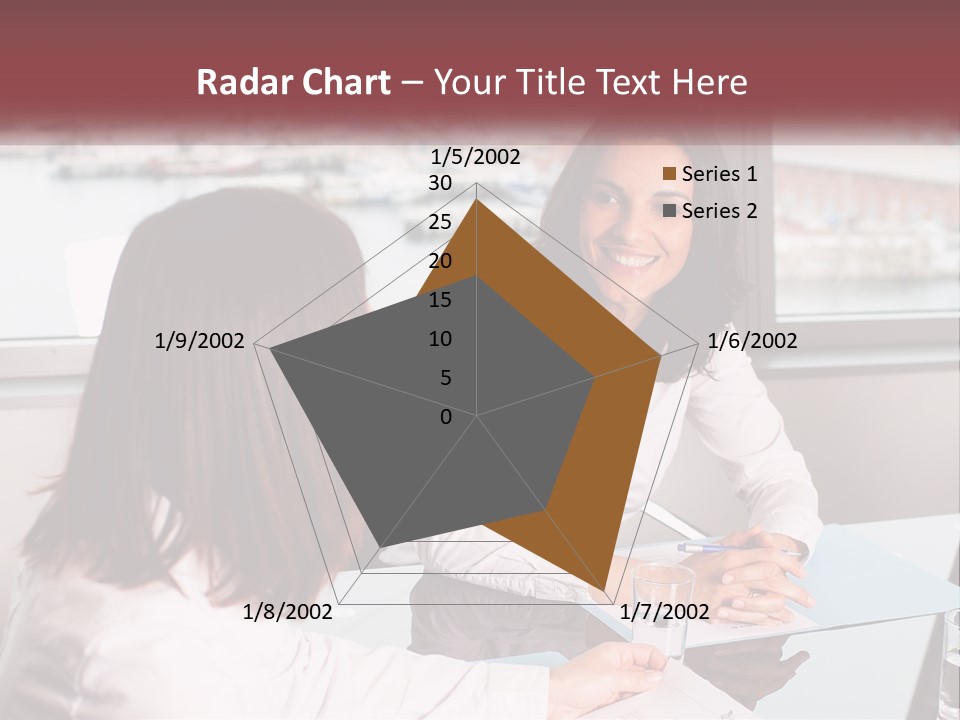 Two Women Sitting At A Table Talking To Each Other PowerPoint Template