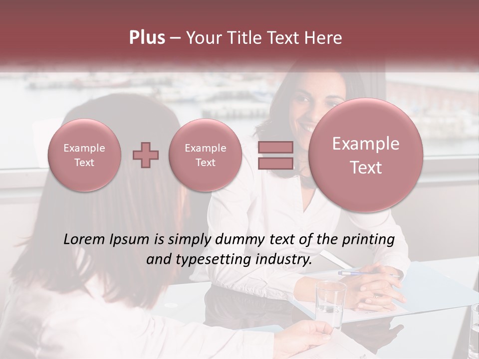 Two Women Sitting At A Table Talking To Each Other PowerPoint Template