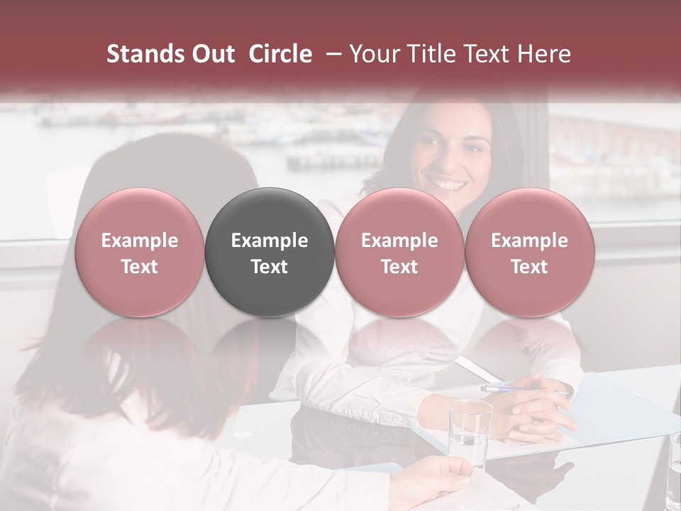 Two Women Sitting At A Table Talking To Each Other PowerPoint Template