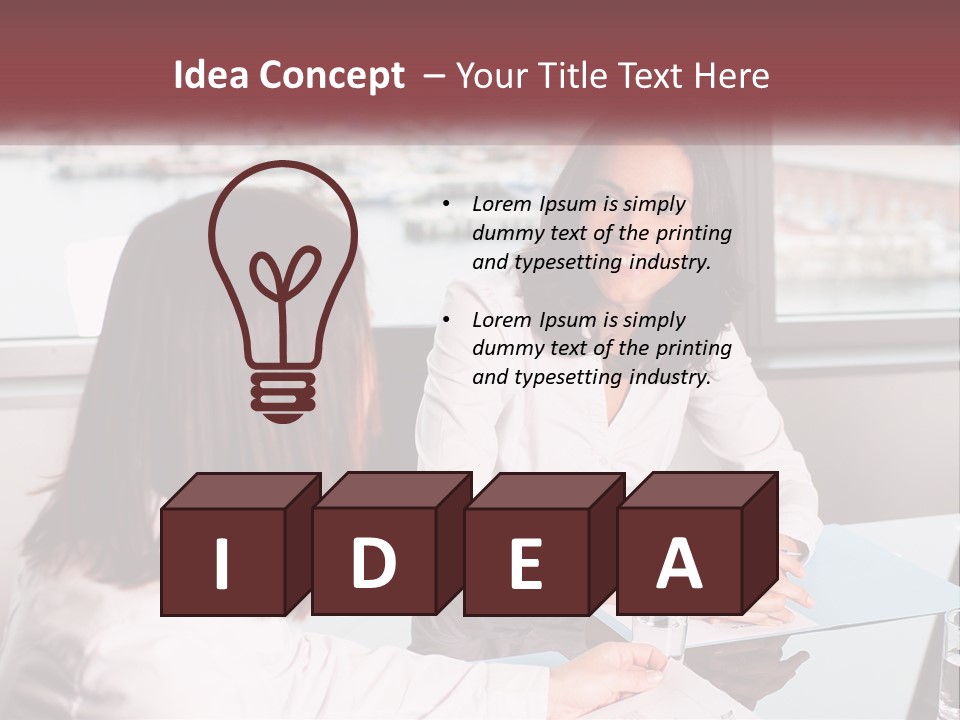 Two Women Sitting At A Table Talking To Each Other PowerPoint Template