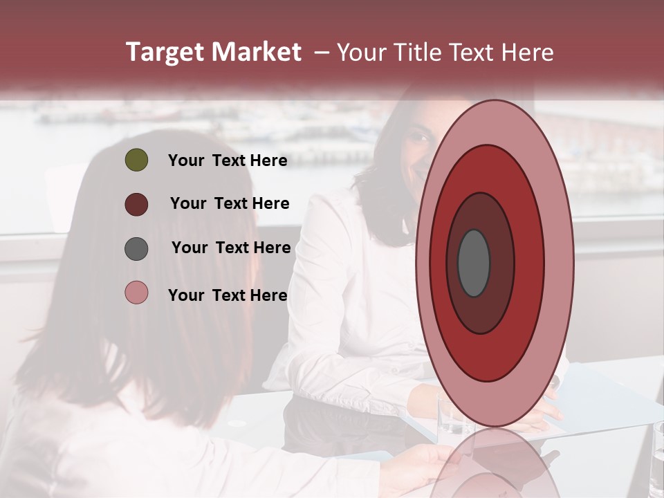 Two Women Sitting At A Table Talking To Each Other PowerPoint Template