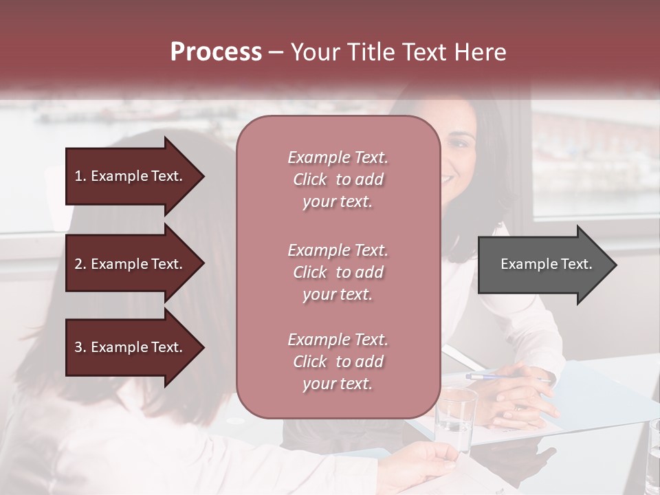 Two Women Sitting At A Table Talking To Each Other PowerPoint Template