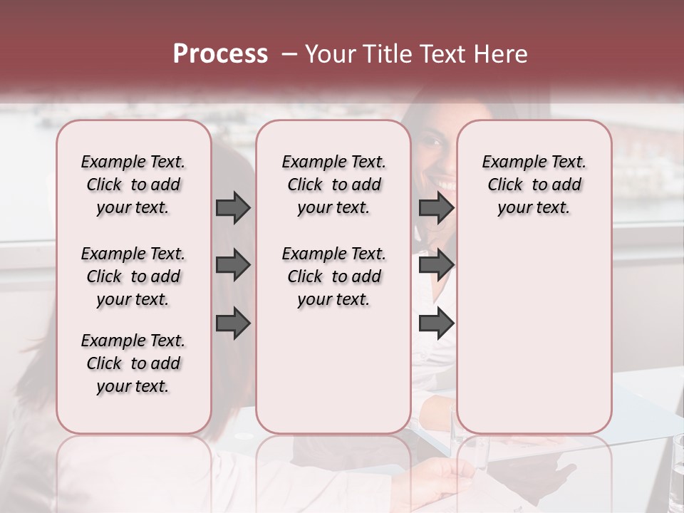Two Women Sitting At A Table Talking To Each Other PowerPoint Template