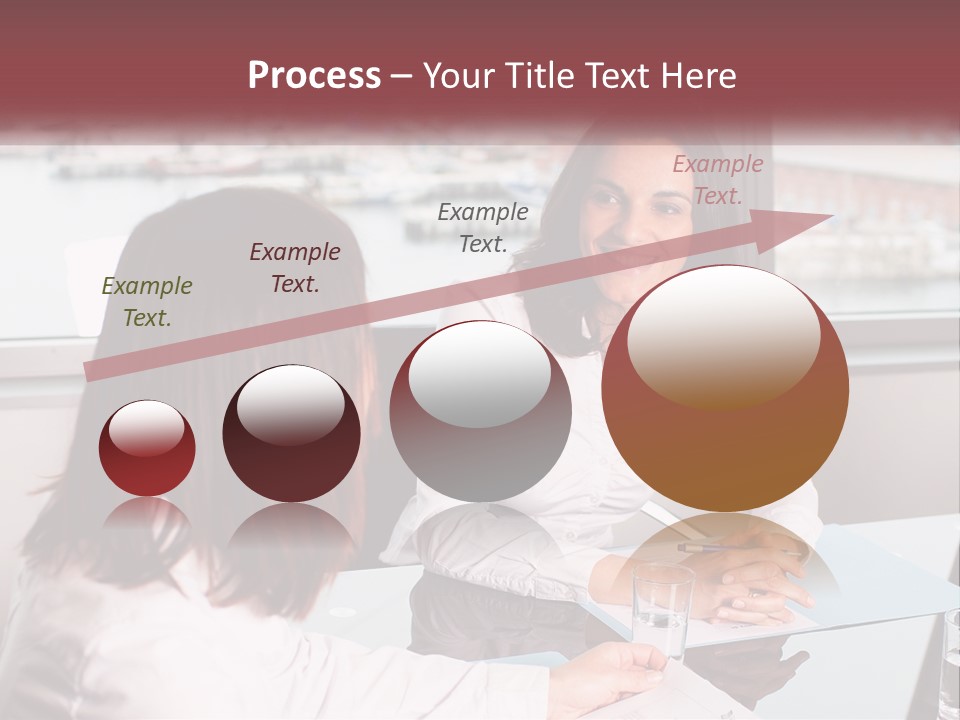 Two Women Sitting At A Table Talking To Each Other PowerPoint Template