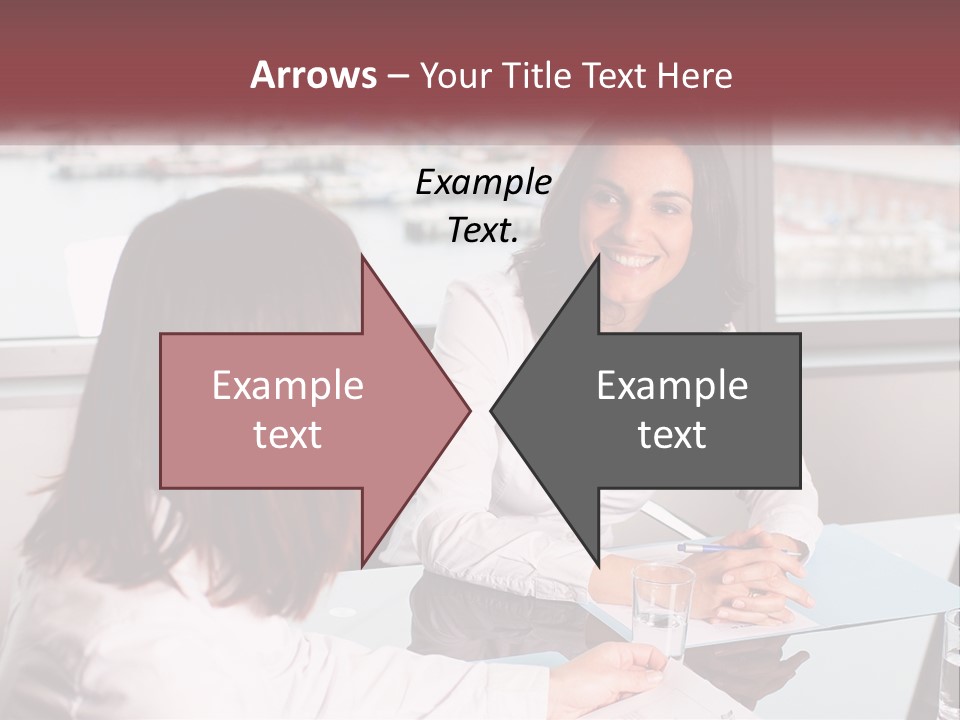 Two Women Sitting At A Table Talking To Each Other PowerPoint Template