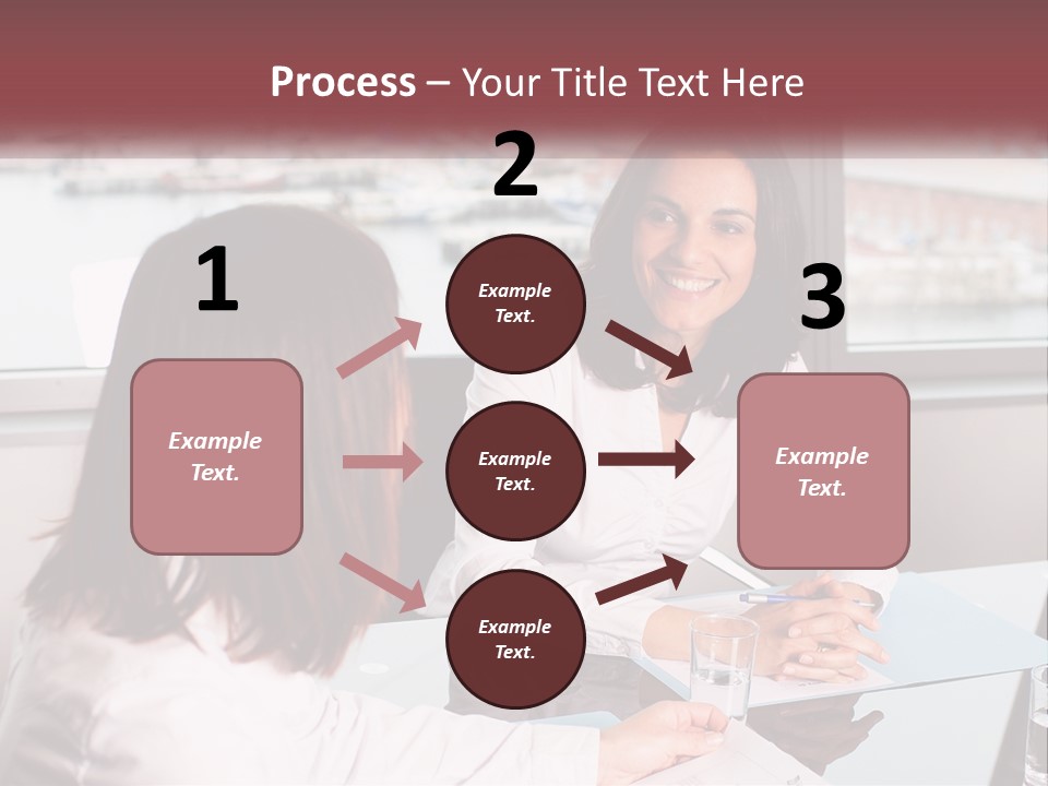 Two Women Sitting At A Table Talking To Each Other PowerPoint Template