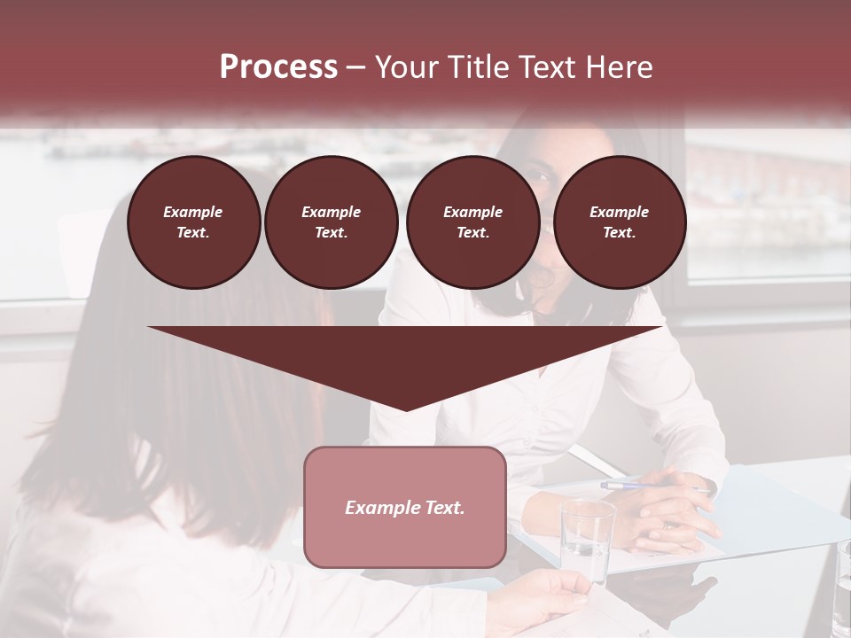 Two Women Sitting At A Table Talking To Each Other PowerPoint Template