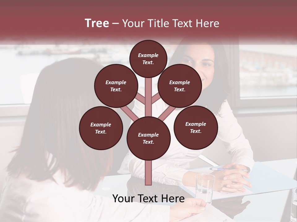 Two Women Sitting At A Table Talking To Each Other PowerPoint Template