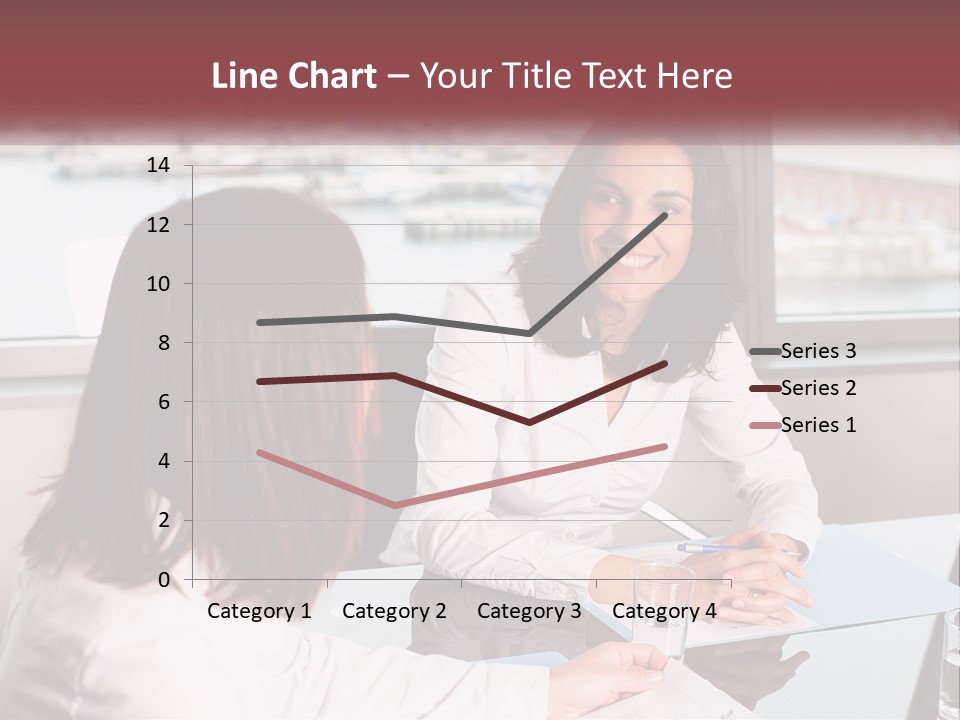 Two Women Sitting At A Table Talking To Each Other PowerPoint Template