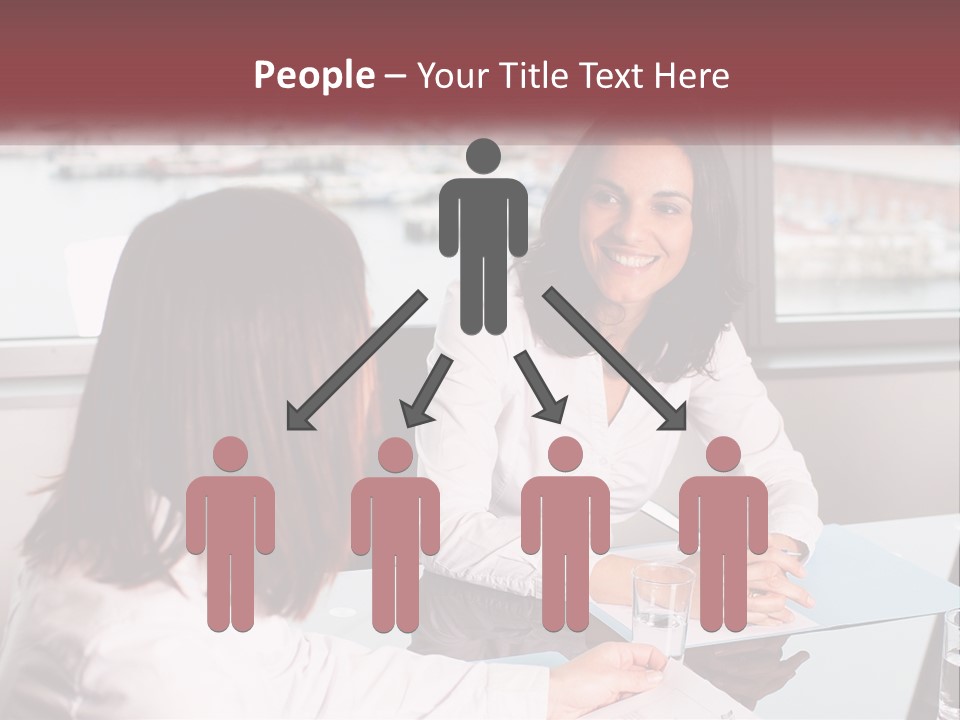 Two Women Sitting At A Table Talking To Each Other PowerPoint Template
