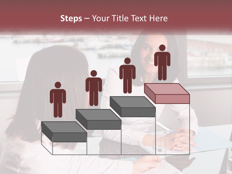 Two Women Sitting At A Table Talking To Each Other PowerPoint Template