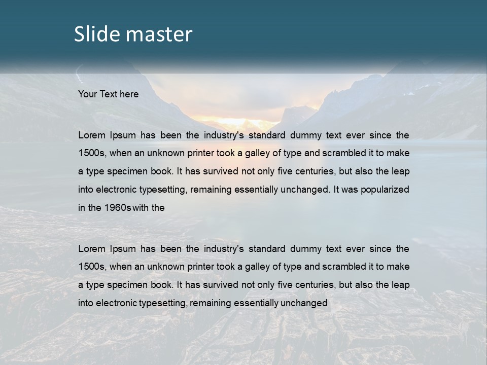 A Large Body Of Water With Mountains In The Background PowerPoint Template