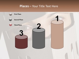 A Woman Peeking Out Of A Box With Her Eyes Wide Open PowerPoint Template