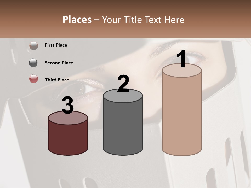 A Woman Peeking Out Of A Box With Her Eyes Wide Open PowerPoint Template