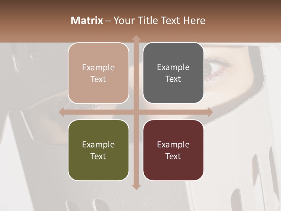 A Woman Peeking Out Of A Box With Her Eyes Wide Open PowerPoint Template