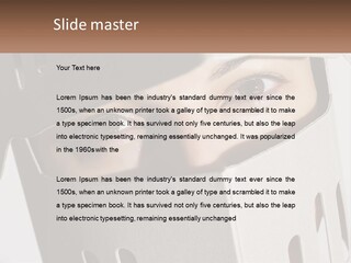 A Woman Peeking Out Of A Box With Her Eyes Wide Open PowerPoint Template