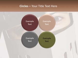 A Woman Peeking Out Of A Box With Her Eyes Wide Open PowerPoint Template