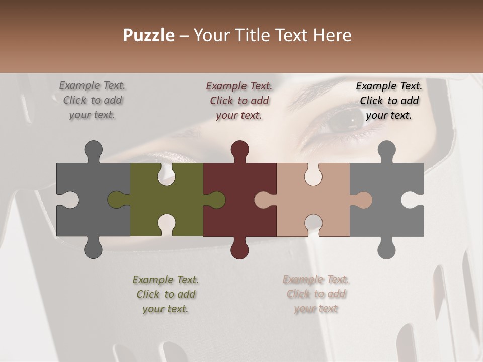 A Woman Peeking Out Of A Box With Her Eyes Wide Open PowerPoint Template