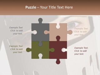 A Woman Peeking Out Of A Box With Her Eyes Wide Open PowerPoint Template