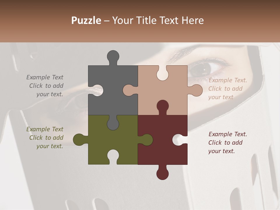 A Woman Peeking Out Of A Box With Her Eyes Wide Open PowerPoint Template